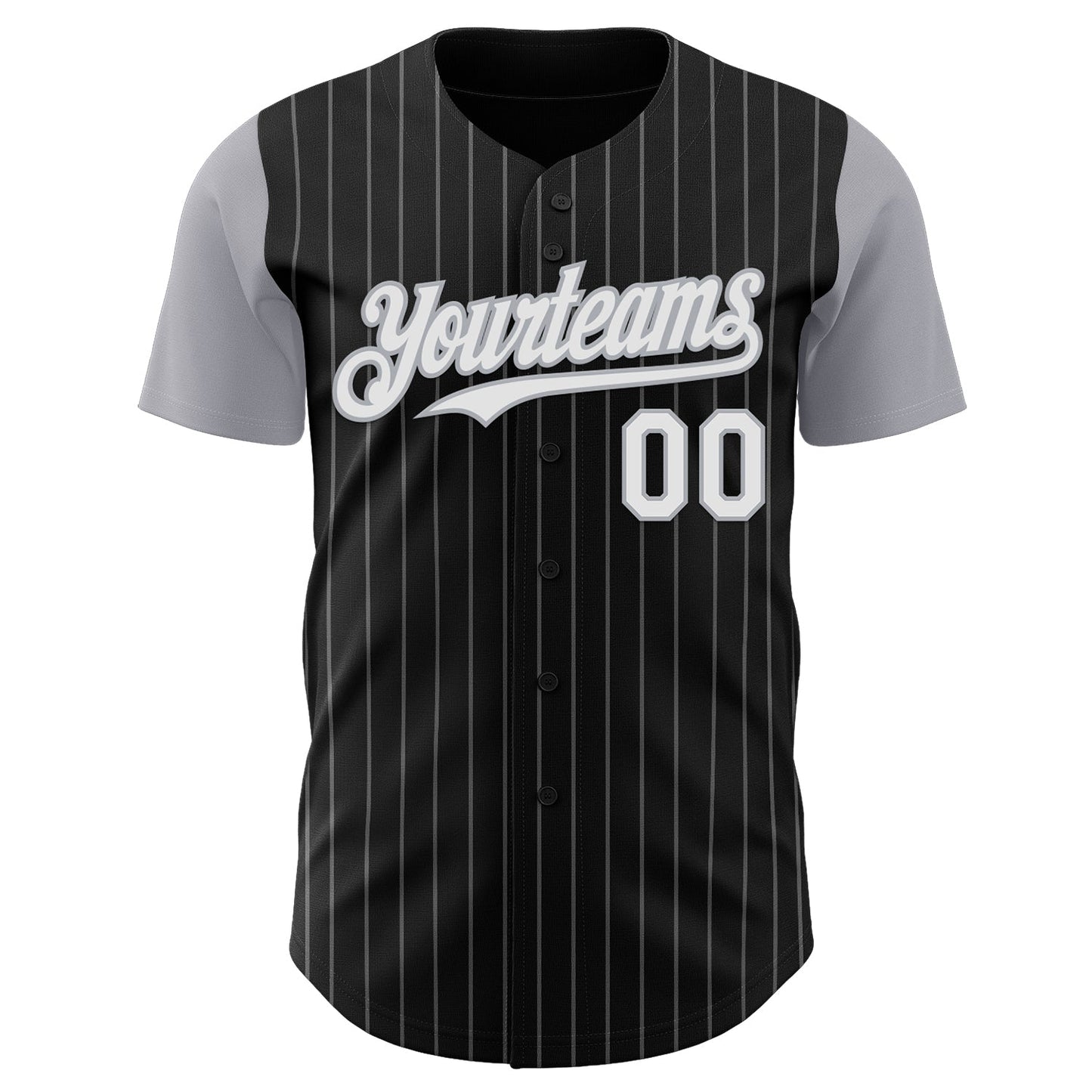 Custom Black Gray Pinstripe White Authentic Two Tone Baseball Jersey T-Shirts, Hoodie, Sweatshirt | WearSparks.com (Image 2)