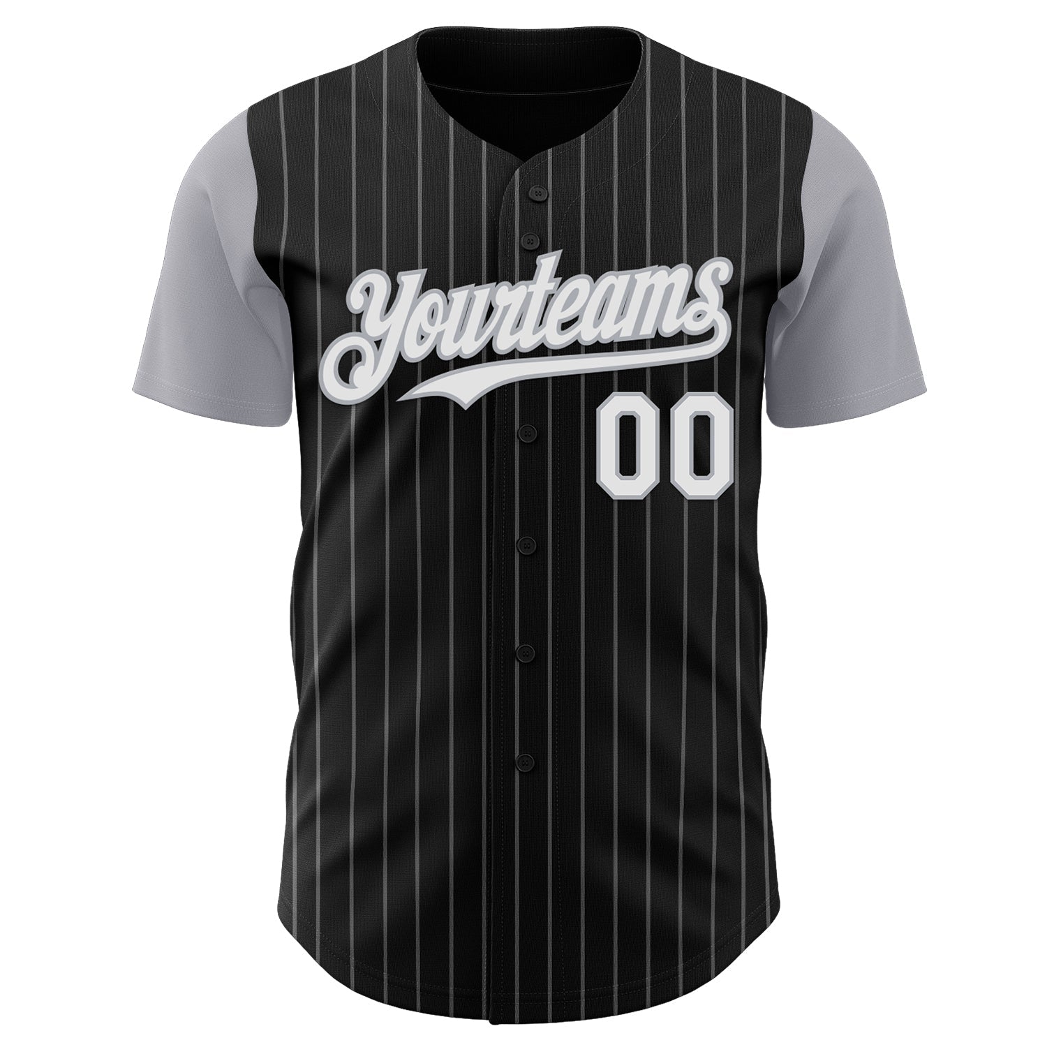 Custom Black Gray Pinstripe White Authentic Two Tone Baseball Jersey T-Shirts, Hoodie, Sweatshirt | WearSparks.com (Image 2)