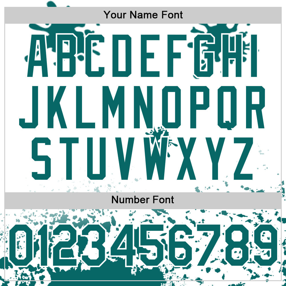 Custom White Teal Black-Gray Splatter Camo Two Tone Authentic Baseball Jersey