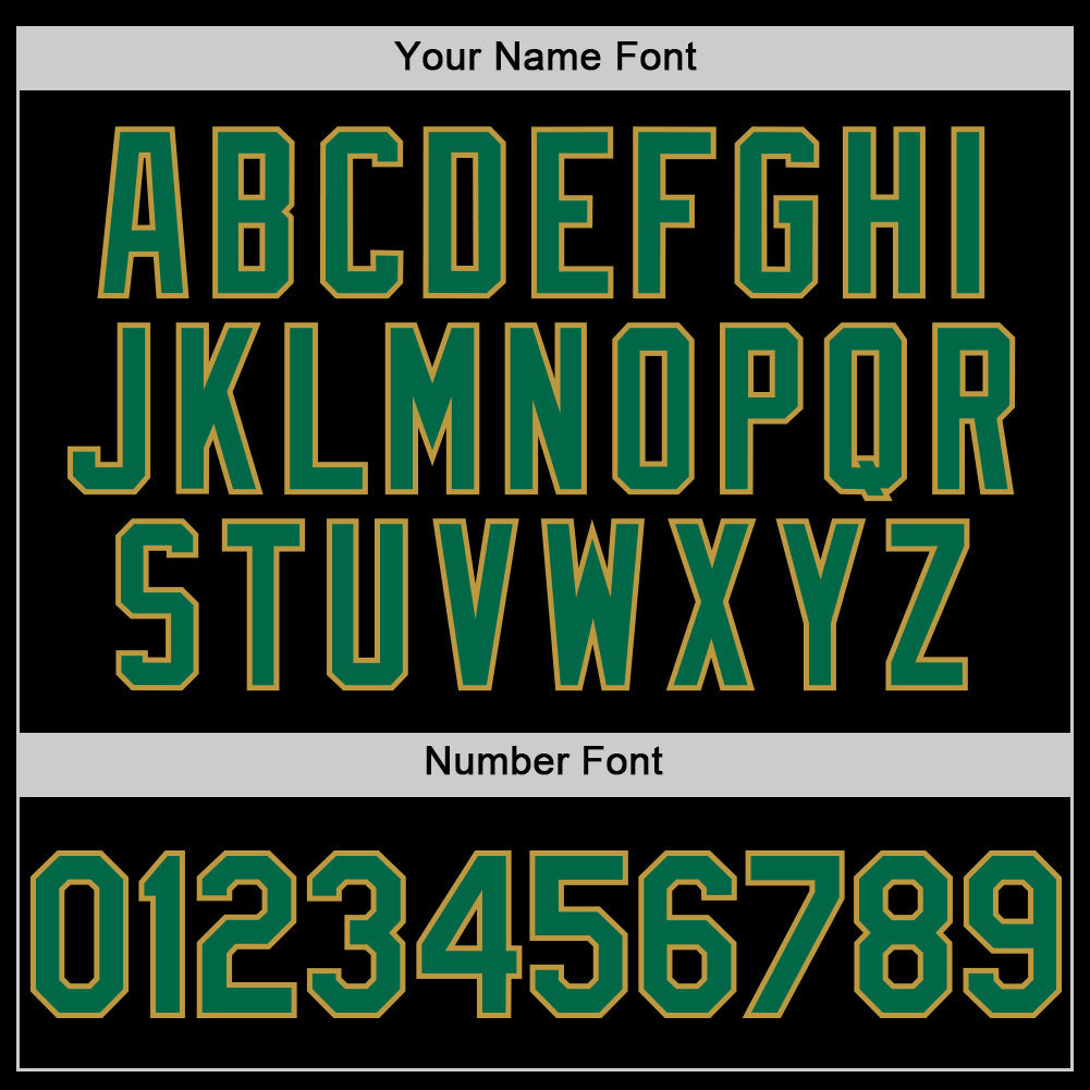 Custom Black Kelly Green-Old Gold Digital Camo Two Tone Authentic Baseball Jersey