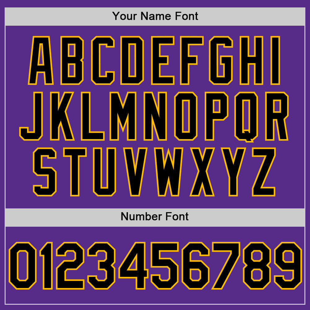 Custom Purple Black-Gold Digital Camo Two Tone Authentic Baseball Jersey