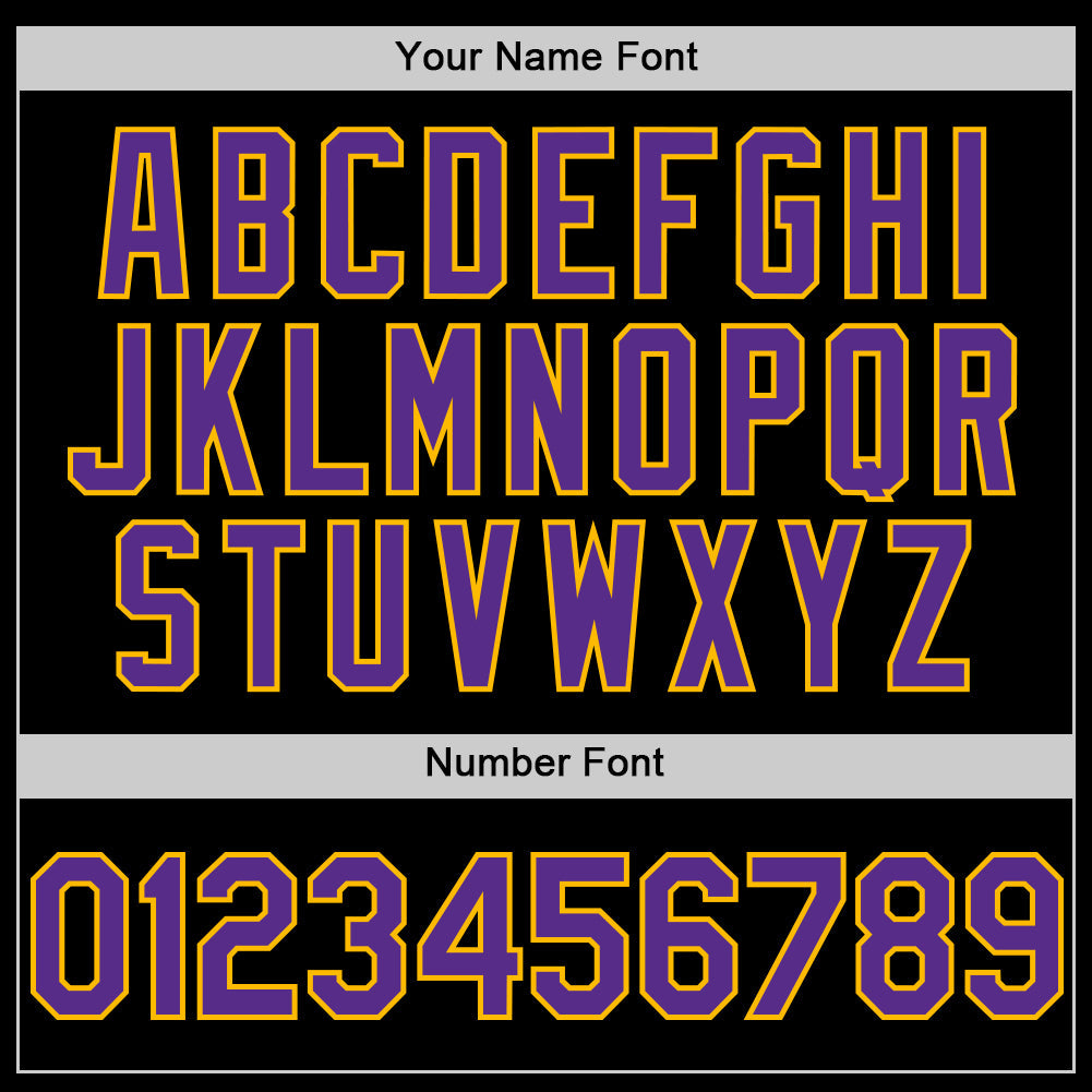 Custom Black Purple Gold-White Digital Camo Two Tone Authentic Baseball Jersey
