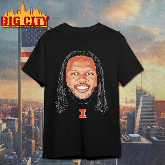 Ty Rodgers Llinois Fighting Illini Portrait Big Head Shirt