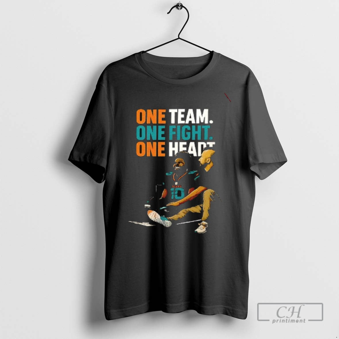 Tyreek Hill Miami Dolphin One Team One Fight One Heart T Shirts