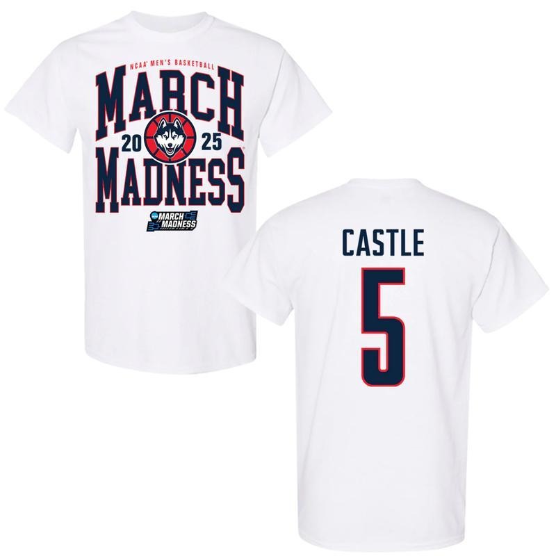 UConn Huskies Tshirt, NCAA Men's Basketball Shirt, Stephon Castle NCAA March Madness 2025 Shersey Shirt, Graphic Shirt...