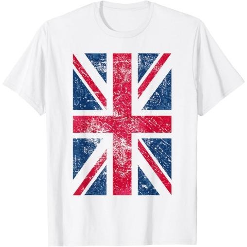 UK T Shirt Women Men | Vintage Retro British Union Jack Flag T-Shirt Made in USA Hoodie, Sweatshirt | WearSparks.com