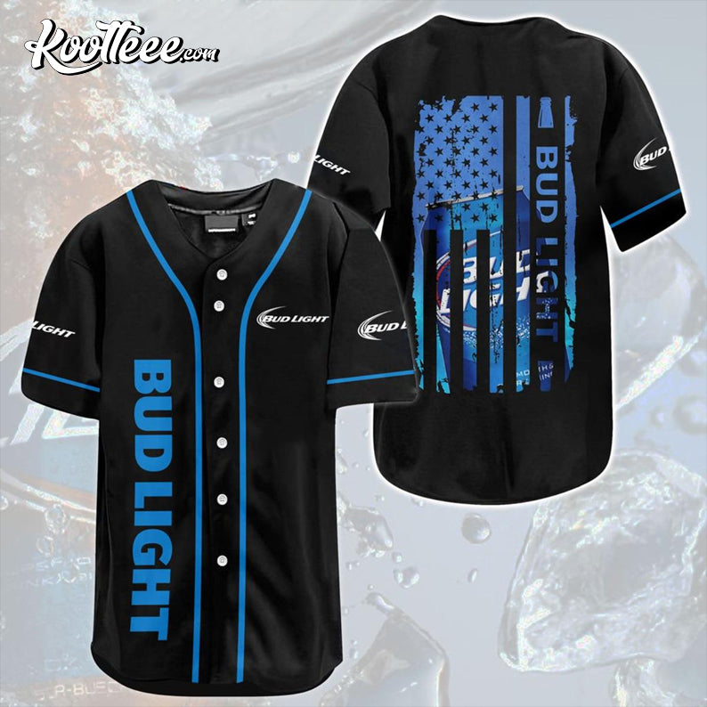 US Flag Bud Light Baseball Jersey