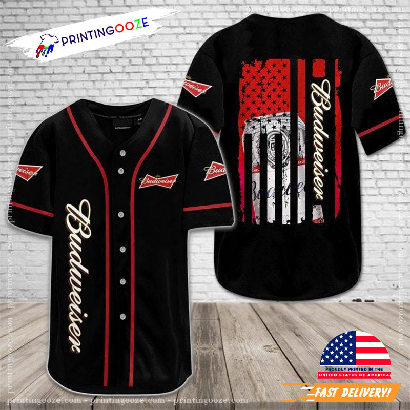 US Flag Budweiser Baseball Jersey