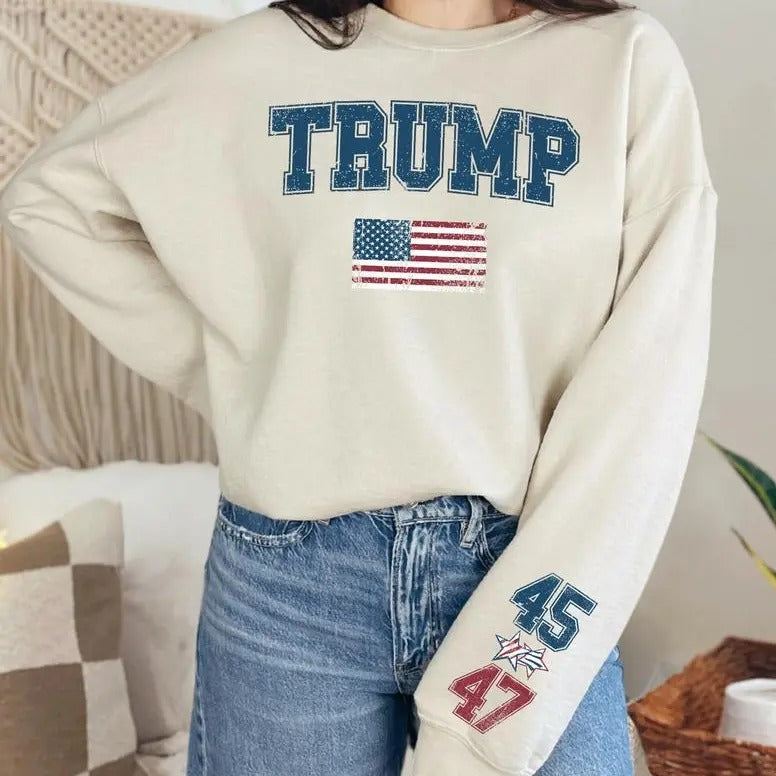 US Trump 45 47 TShirt Sweatshirt Hoodie, Trump 47 Sweatshirt, Menswear Womenswear Top | WearSparks.com