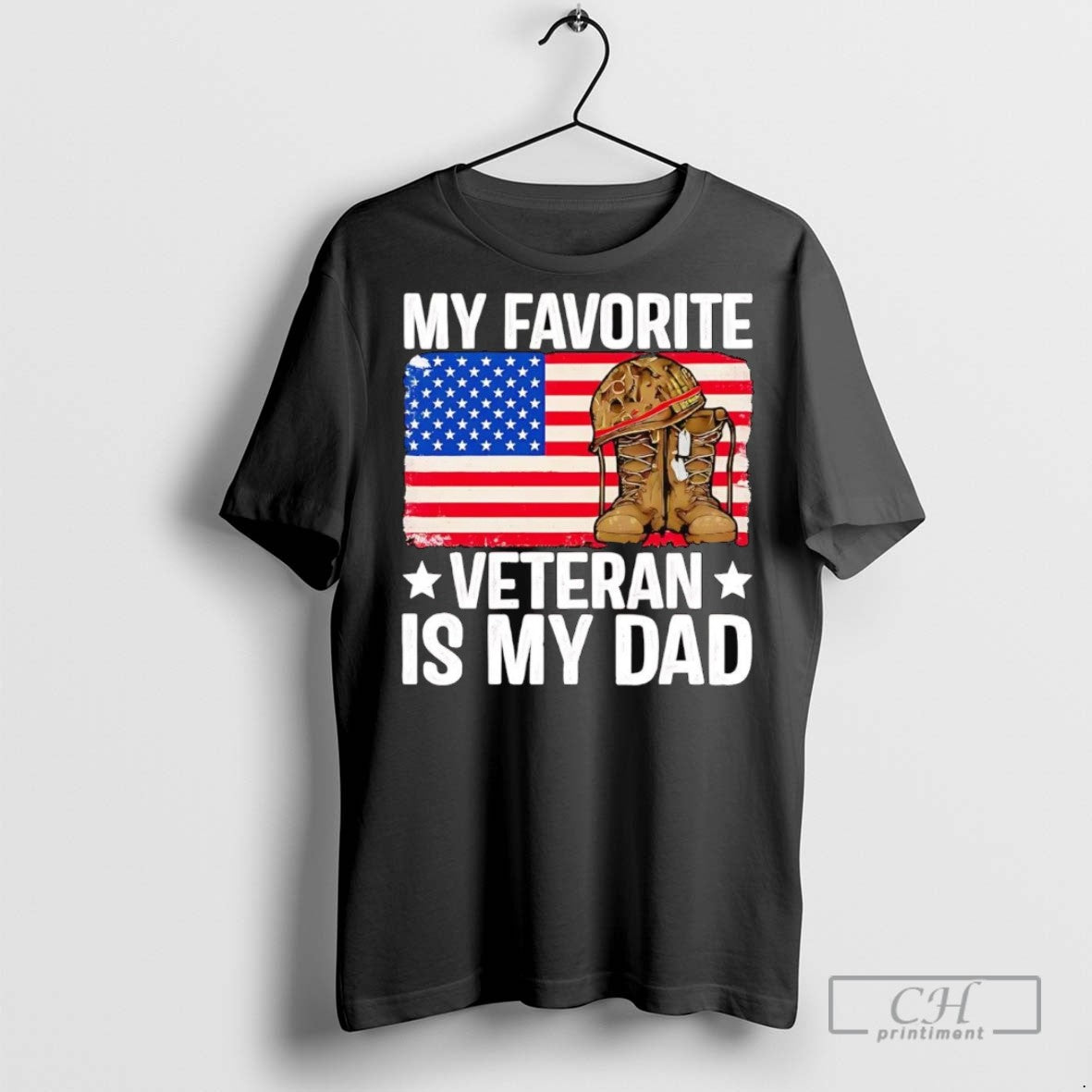 Us Flag My Favorite Veteran Is My Dad T Shirts