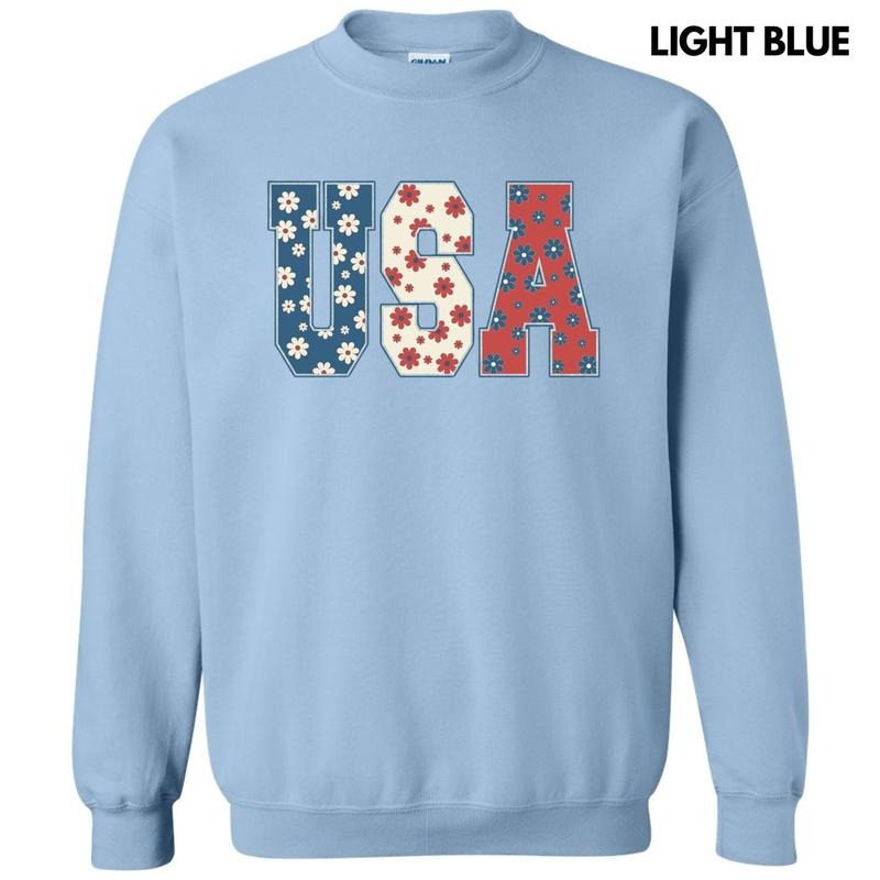 USA Flowers Sweatshirt T-Shirts, Hoodie | WearSparks.com
