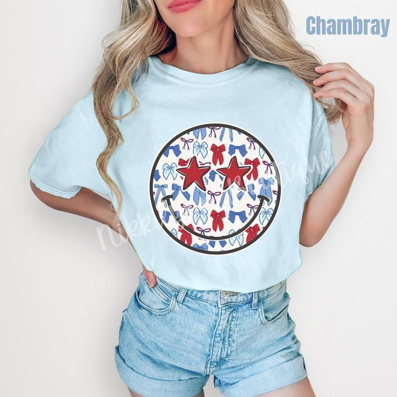 USA Ribbon Happy Face Comfort Colors T-Shirt 'NLB' Hoodie, Sweatshirt | WearSparks.com