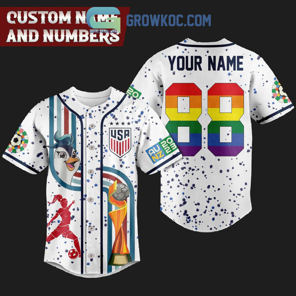 USA Women’s World Cup Personalized Baseball Jersey