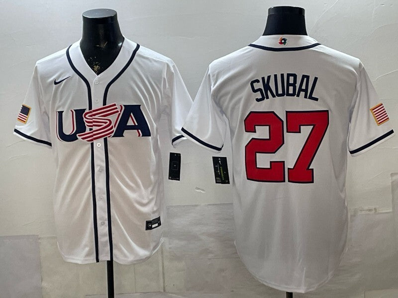 USA Baseball #27 Mike Trout Navy 2026 World Baseball Classic 26 World Cup