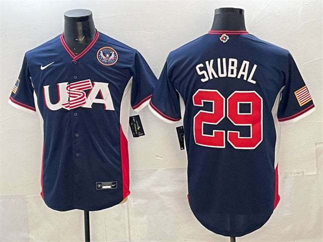 USA Baseball #29 Tarik Skubal Navy 2026 World Baseball Classic United States