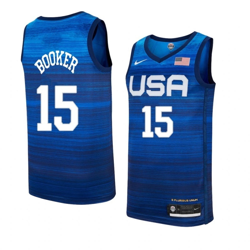 USA Dream Team 14 #15 Booker Tokyo Olympics Team USA Blue Style 2