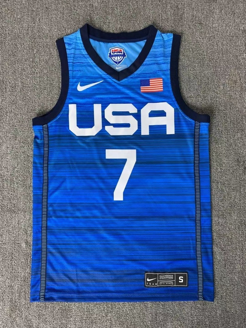 USA Dream Team 14 #7 Durant Tokyo Olympics Team USA Blue Style 4