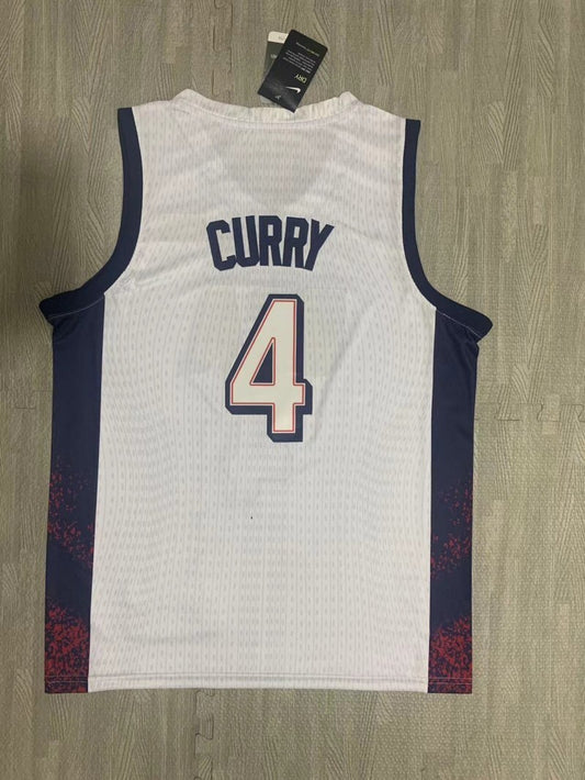 USA #4 Curry Team USA 4 White Style 1