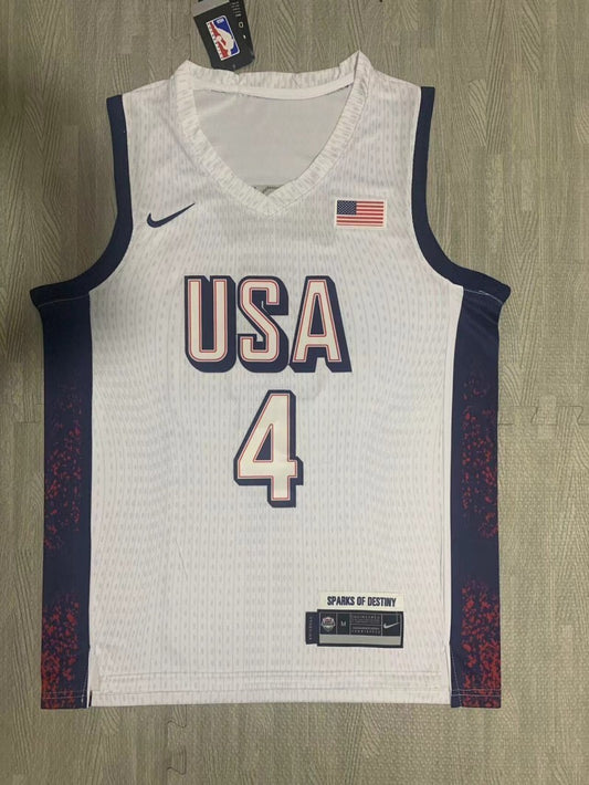 USA #4 Curry Team USA 4 White Style 2