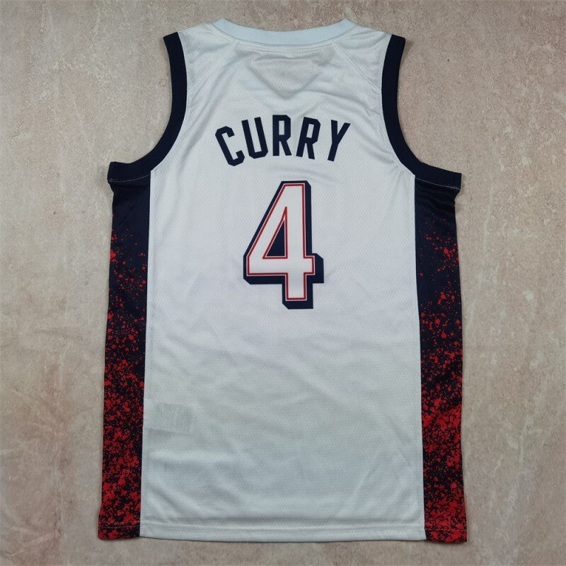 USA #4 Stephen Curry Hot Press Dream Team 16 White s-xxl Style 1