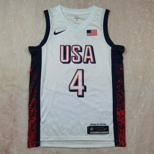 USA #4 Stephen Curry Hot Press Dream Team 16 White s-xxl Style 2