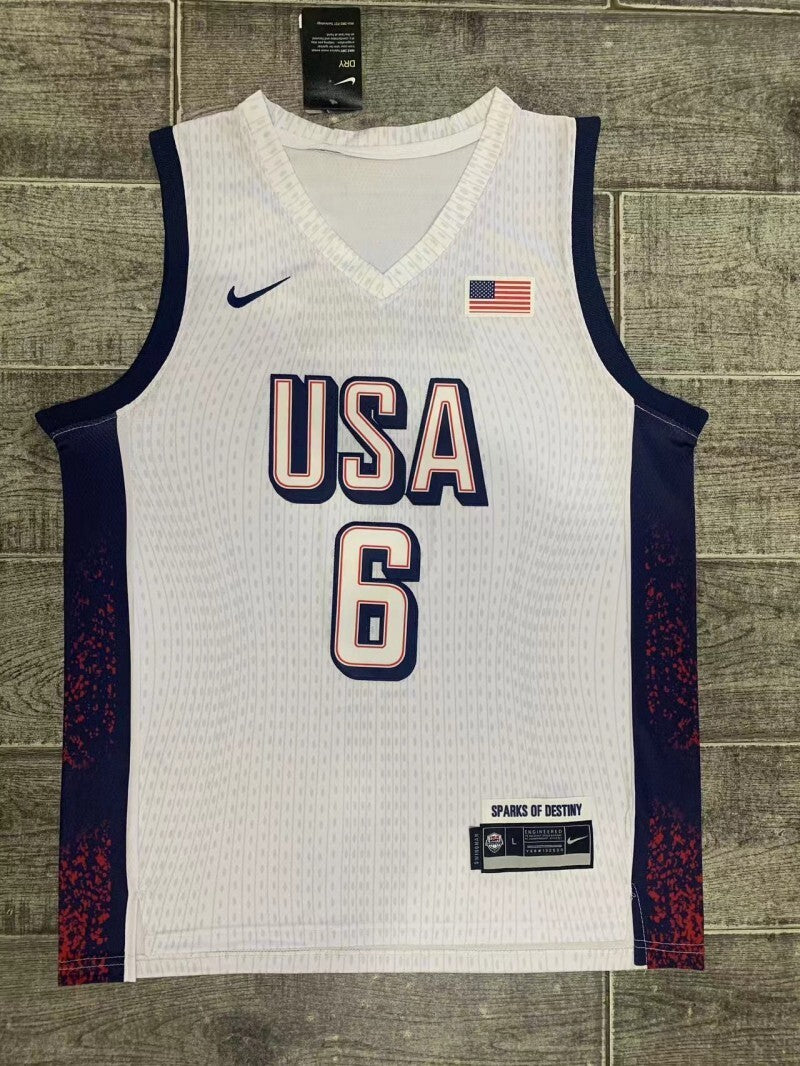 USA #6 James Team USA 6 White Style 2
