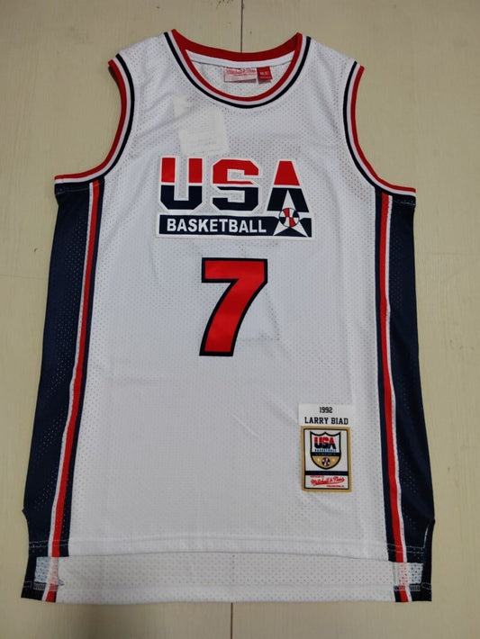 USA #7 Bird Dream Team 1 White 7 Retro s-xxl Style 2