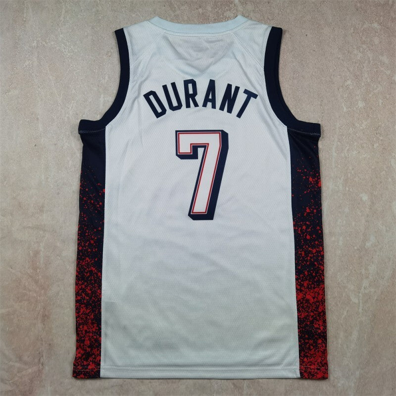 USA #7 Kevin Durant Hot Press Dream Team 16 White s-xxl Style 1