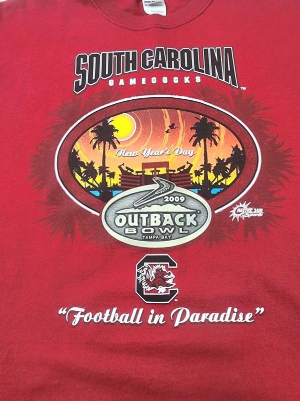 USC Gamecocks 2009 Outback Bowl Tampa Bay Graphic T-shirt Men's, Unisex T-shirt Sweatshirt Hoodie Cotton Top | WearSparks.com