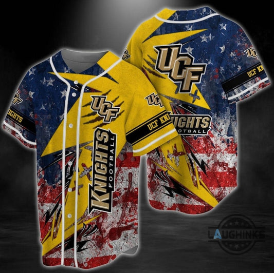 Ucf Baseball Jersey Custom Ncaa Baseball Jersey Shirts Ucf Knights Logo X American Flag Name And Number College Uniform Football Ucf Knights Gift