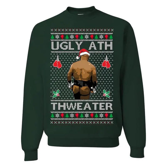 Ugly Ath Merry Chrithmith Sweatshirt, Butt Viral Ugly Ass Boxing Fight Meme Men Women Funny Ugly Christmas Sweater Cotton...
