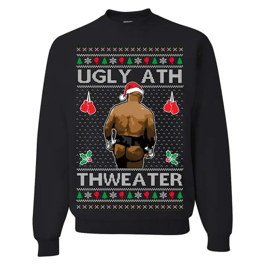 Ugly Ath Sweater Merry Chrithmith, Mike Tyson Butt Viral Ugly Ass Boxing Fight Meme Men Women Funny Ugly Christmas...