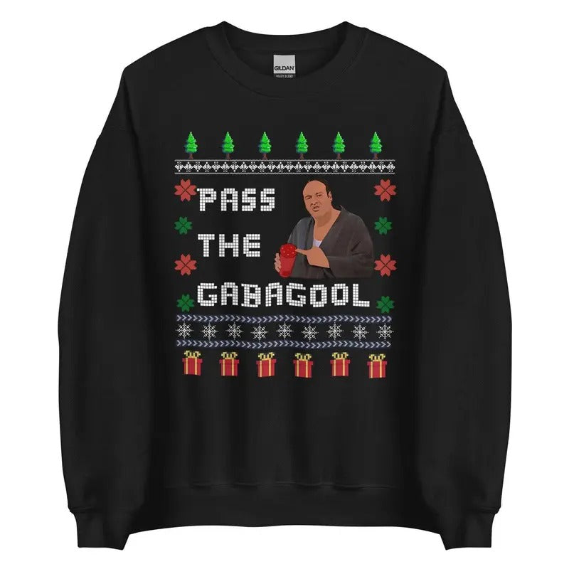 Ugly Sopranos Christmas Sweatshirt, Pass The Gabagool, Christmas Sweater, Funny Christmas Sweatshirtstyle{n002}2...