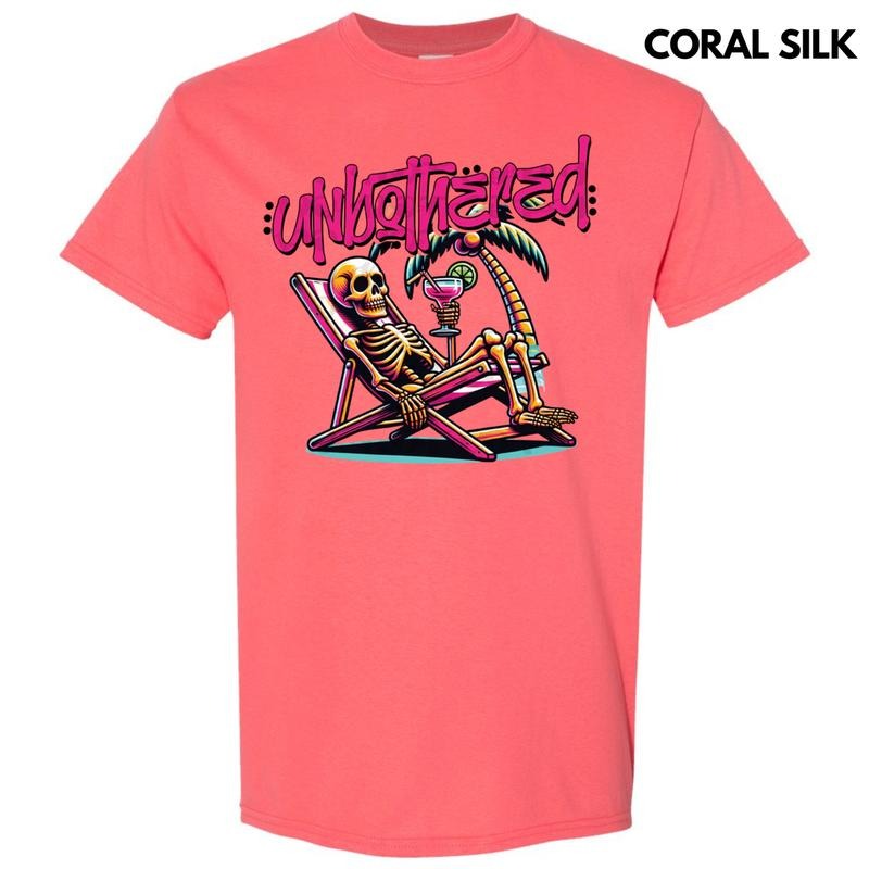 Unbothered Skeleton Gildan Short Sleeve T-Shirt Hoodie, Sweatshirt | WearSparks.com