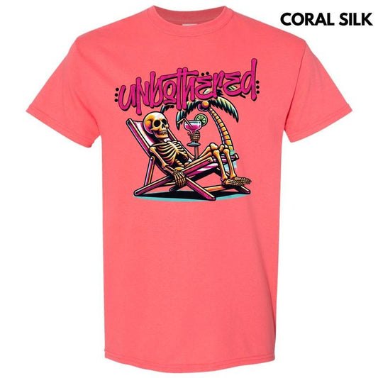 Unbothered Skeleton Gildan Short Sleeve T-Shirt Hoodie, Sweatshirt | WearSparks.com