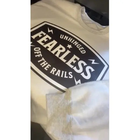 'Unhinged, Fearless, Off the Rails' Crewneck Inside Out Sweatshirt | Grunge Aesthetic Pullover | Casual, Comfort, 90s...