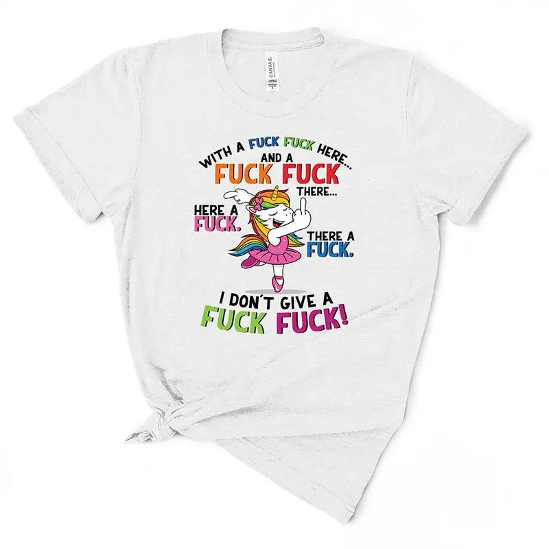 Unicorn Middle Finger T-Shirt for Women - Funny Graphic Tee - Casual Hoodie, Sweatshirt | WearSparks.com