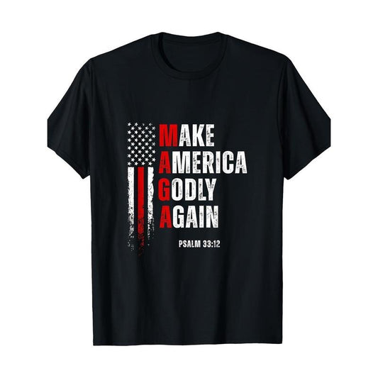 Unisex 220g Jesus Make America Godly Again American Patriot Christian T-Shirt made in usa Hoodie, Sweatshirt | WearSparks.com