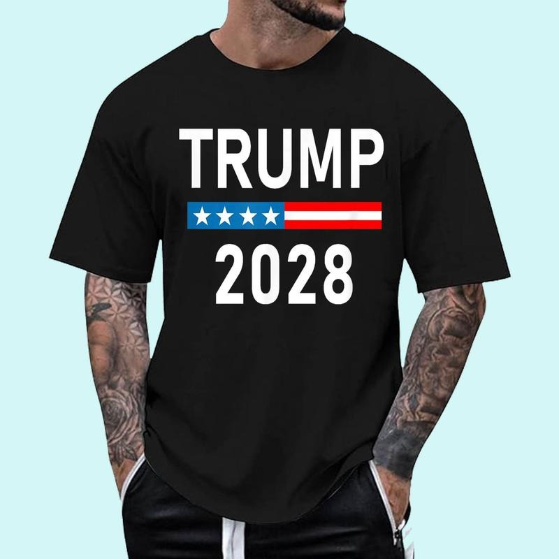 [Unisex Cotton] President Donald Trump 2028 T-Shirt , Short Sleeve, Top Unisex Hoodie, Sweatshirt | WearSparks.com