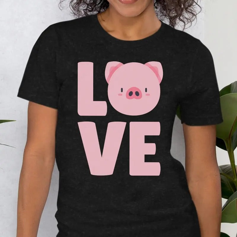 Unisex Love Pig T-Shirt Pig Mom Shirt Top Womenswear Hoodie, Sweatshirt | WearSparks.com