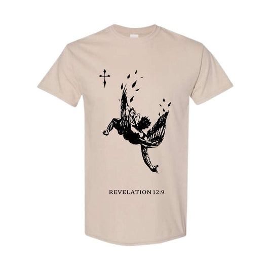 Unisex Men's Angel & Letter Print Round Neck Drop Shoulder Tee, Tee Gift for Friends, Available in All Sizes, Full Color,...