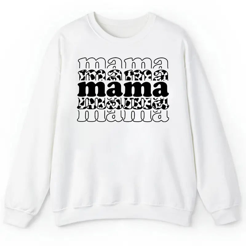Unisex Stacked Cow Mama  T-Shirt  , Sweatshirt  and Hoodie | WearSparks.com