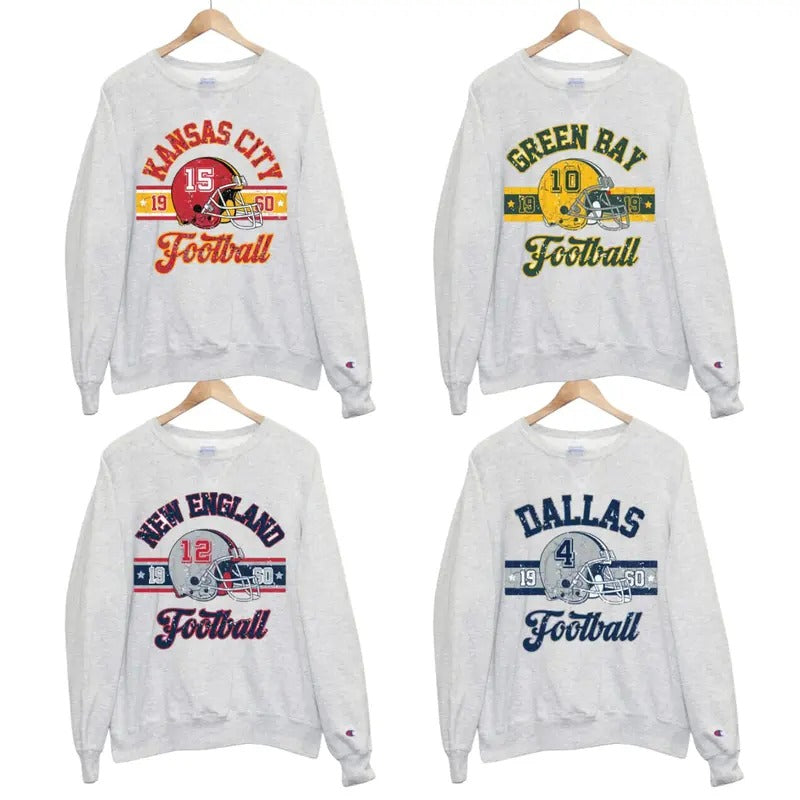 Unisex Vintage Football Sweatshirt - Classic Collection for All Teams T-Shirts, Hoodie | WearSparks.com