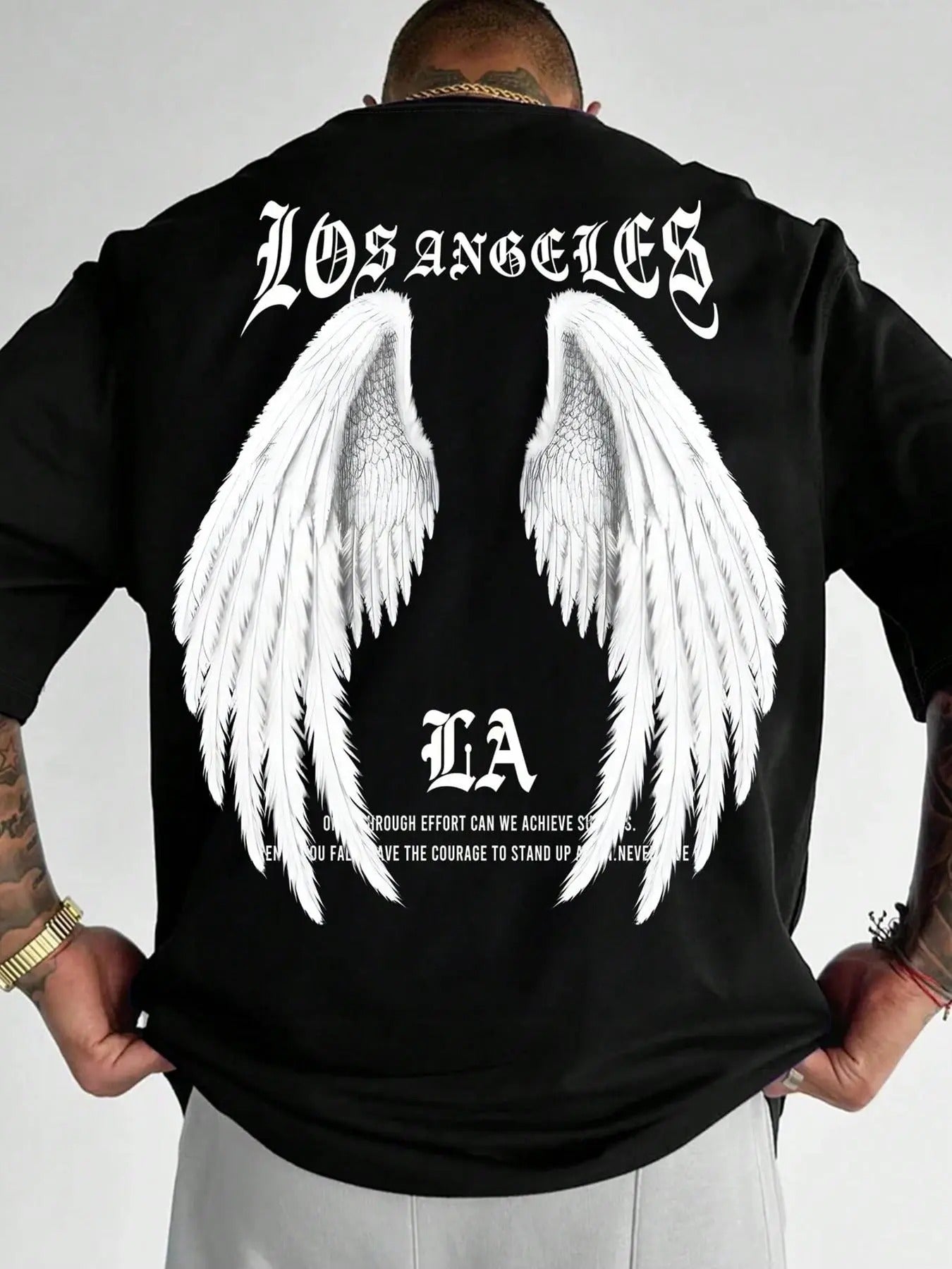Unisex's Angel Wings & Letter Print Short Sleeve Graphic Tee, Casual Comfy T-shirt for Daily Wear, Unisex Top for All...