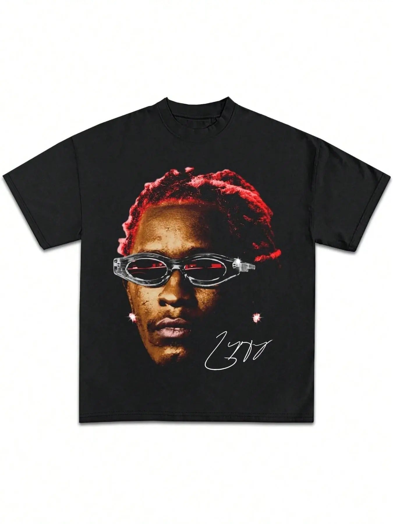 Unisex's Rapper Graphic Print Round Neck Tee, Fashion Casual Short Sleeve T-shirt for Daily Wear, Unisex Top for All...