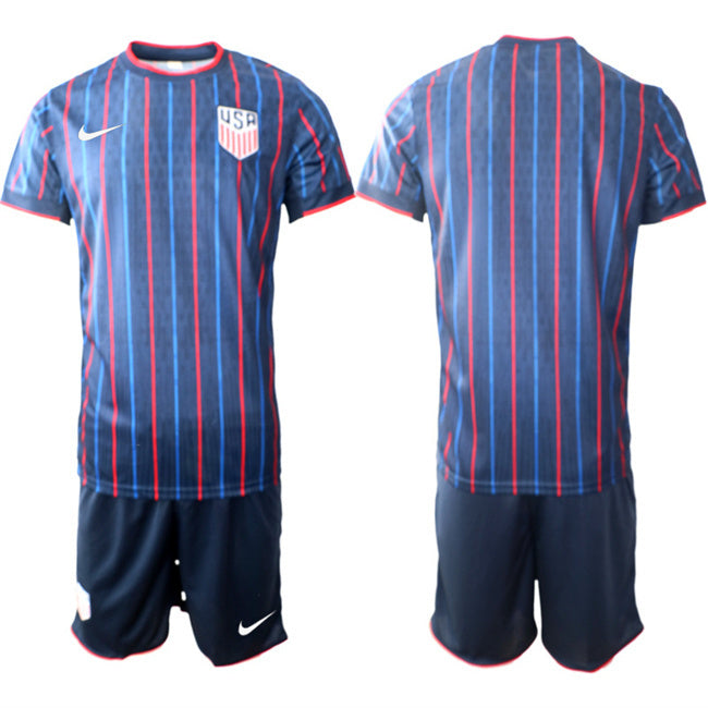 United States Custom Blue 2026 World Cup Away Soccer Jersey Suit