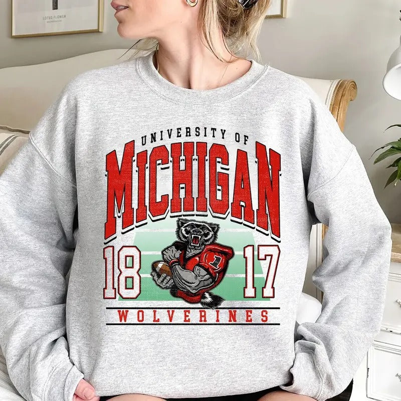 University of Michigan NCAA Vintage Sweatshirt Vintage Michigan Inspire Uplift Sweater Sweatshirt Top Womenswear Menswear...
