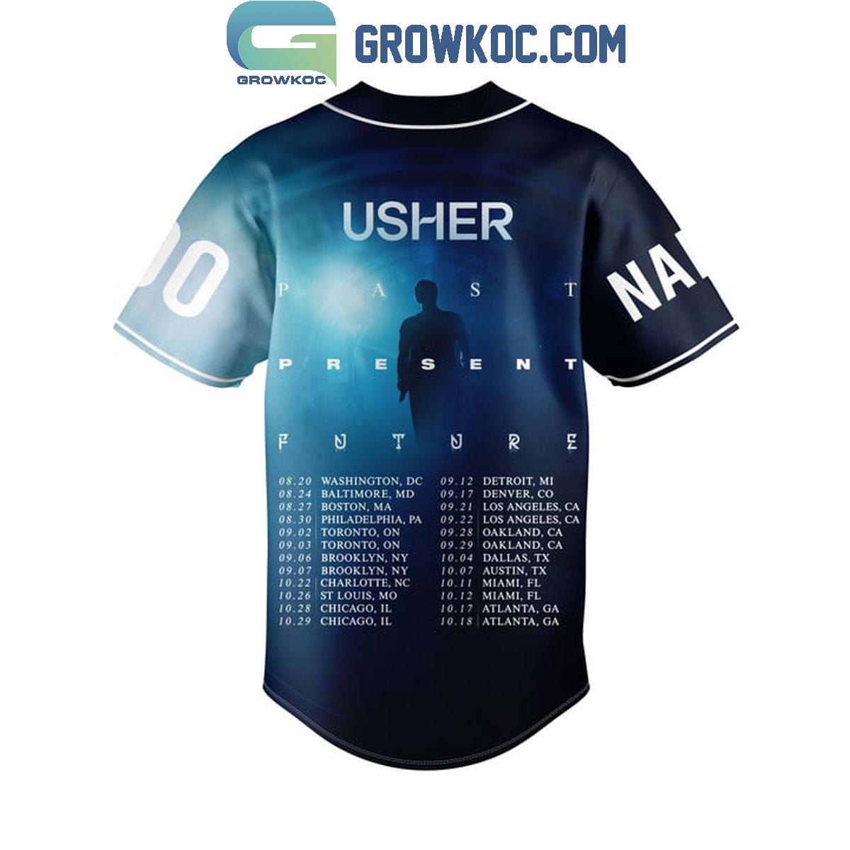 Usher 2024 Pas Present Future Tour Personalized Baseball Jersey