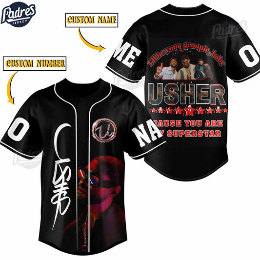 Usher Singer Custom Baseball Jersey - Padres Jersey Oasis: Elevate Your Baseball Style Game T-Shirts, Hoodie,... (Image 1)