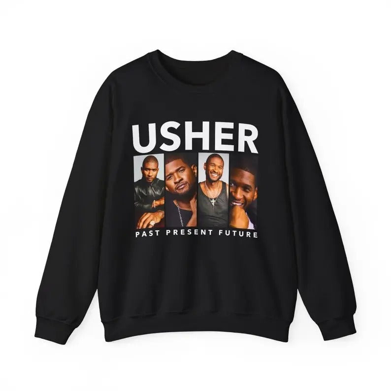 Usher World Tour Sweatshirt Usher Past Present Future World Tour Fan Sweatshirt Merch Usher Concert 2024 T-Shirts, Hoodie